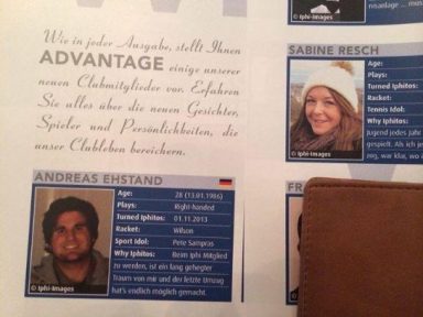 Porträtfotografien von zwei Personen mit persönlichen Informationen und Hobbys.